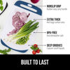 Picture of The Original Gorilla Grip Oversized 100% BPA Free Reversible Durable Kitchen Cutting Board Set of 3, Juice Grooves, Dishwasher Safe, Easy Grip Handle Border, Food Chopping Boards, Cooking, Blue