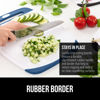 Picture of The Original Gorilla Grip Oversized 100% BPA Free Reversible Durable Kitchen Cutting Board Set of 3, Juice Grooves, Dishwasher Safe, Easy Grip Handle Border, Food Chopping Boards, Cooking, Blue