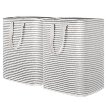 Picture of Lifewit 2 Pack Laundry Hamper Large Collapsible Laundry Baskets, Freestanding Waterproof Clothes Hamper with Easy Carry Handles in Laundry Room Bedroom Bathroom College Dorm for Adults, Grey, 2 x 90L