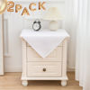 Picture of sancua 2 Pack Small Square Tablecloth 24 x 24 Inch White, Stain and Wrinkle Resistant Washable Polyester Table Cloth Decorative Solid Fabric Table Cover for Nightstand End Bedside Table