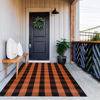 Picture of MUBIN Cotton Orange and Black Plaid Rug, 4 x 6 Ft Fall Outdoor Front Door Decorative Mat, Hand-Woven Rug for Layered Door Mats Washable Carpet for Porch, Entryway, Farmhouse, Autumn, Halloween