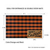 Picture of MUBIN Cotton Orange and Black Plaid Rug, 4 x 6 Ft Fall Outdoor Front Door Decorative Mat, Hand-Woven Rug for Layered Door Mats Washable Carpet for Porch, Entryway, Farmhouse, Autumn, Halloween
