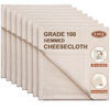 Picture of eFond Cheese Cloths, Precut 20x20Inch with Hemmed Edges, Grade 100 Cheesecloth for Straining Washable and Reusable, 100% Unbleached Pure Cotton Muslin Cloths for Filtering Cheese, Fruit (8 Pieces)