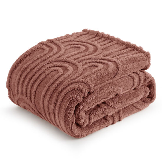 Picture of Bedsure Dusty Pink Blanket for Couch - Super Soft Cozy Throw Blankets for Women, Cute Small Fleece Blanket for Girls, 50x70 Inches