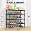 Picture of Kitsure Shoe Rack - Premium Non-Woven Shoe Rack Shelf, Shoe Organizer for Closet, Entryway, Garage & Corridor, Sturdy & Durable Long Stackable Shoe Shelves, X-Large, Black