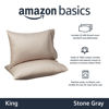 Picture of Amazon Basics 400 Thread Count Cotton Pillow Cases, King, Set of 2, Stone Gray, 40" L x 20" W, Pillows Not Included