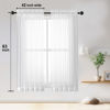 Picture of OWENIE Sheer White Curtains, Sheer Curtains 63 inch Length 2 Panels Set, Rod Pocket Voile Fimly Sheer Drapes for Living Room/Bedroom, 2pcs, Each 42" W x 63" L