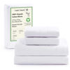 Picture of LANE LINEN 100% Organic Cotton King Size Sheets Set, 4Pc King Sheets, Soft Breathable Sheets King Size, Percale Weave, Hotel-Quality King Bed Sheets, 15" Deep Pocket King Sheet Set - White Bed Sheets