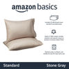 Picture of Amazon Basics 400 Thread Count Cotton Pillow Cases, Standard, 30" L x 20" W, Stone Gray - Set of 2