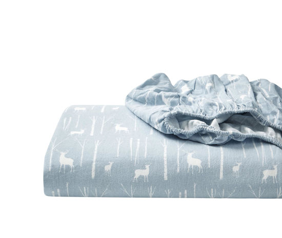 Picture of Eddie Bauer - Full Sheet Set, Warm Breathable Cotton Flannel Bedding with Deep Pockets, Brushed for Extra Softness, Cozy Home Decor, Oeko-Tex Certified (Birch Forest, Full)