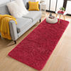 Picture of OLANLY 2x8 Machine Washable Runner Rugs for Hallway, Soft Fluffy Shaggy Bedside Rugs for Bedroom, Living Room, Indoor Floor Carpet for Kids Girls and Boys, Nursery Rooms, Home Decor Aesthetic, Red