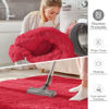 Picture of OLANLY 2x8 Machine Washable Runner Rugs for Hallway, Soft Fluffy Shaggy Bedside Rugs for Bedroom, Living Room, Indoor Floor Carpet for Kids Girls and Boys, Nursery Rooms, Home Decor Aesthetic, Red