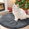 Picture of OLANLY Grey Round Rugs for Bedroom - Machine Washable, 2x2 Feet Circle Area Rugs for Living Room, Soft and Fluffy Shaggy Carpet for Teen Girls and Boys, Nursery Rooms, Dorms, Home Decor Aesthetic