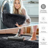Picture of OLANLY Black Round Rugs for Bedroom - Machine Washable, 6x6 Feet Circle Area Rugs for Living Room, Soft and Fluffy Shaggy Carpet for Teen Girls and Boys, Dorms, Nursery Rooms, Home Decor Aesthetic