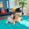 Picture of OLANLY 2x5 Machine Washable Runner Rugs for Hallway, Soft Fluffy Shaggy Bedside Rugs for Bedroom, Living Room, Indoor Floor Carpet for Kids Girls Boys, Nursery Rooms, Home Decor Aesthetic, Teal Blue