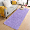 Picture of OLANLY 2x5 Machine Washable Runner Rugs for Hallway, Soft Fluffy Shaggy Bedside Rugs for Bedroom, Living Room, Indoor Floor Carpet for Kids Girl Boy, Nursery Rooms, Home Decor Aesthetic, Light Purple