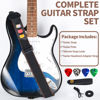 Picture of WOGOD Guitar Strap - Acoustic Electric Guitar Straps,Bass Guitar Strap with 3 Guitar Picks Holder Ends