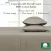 Picture of California Design Den Softest 100% Cotton Sheets, California King Sheet Set, 400 Thread Count Sateen Bed Sheet Set, Deep Pocket Sheets, Cooling Sheets, Cal King Sheets (Taupe)