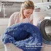 Picture of OLANLY Navy Blue Round Rugs for Bedroom - Machine Washable, 2x2 Feet Circle Area Rugs for Living Room, Soft and Fluffy Shaggy Carpet for Teen Girls and Boys, Nursery Rooms, Dorms, Home Decor Aesthetic