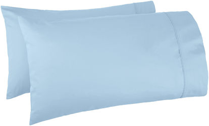Picture of Amazon Basics 400 Thread Count Cotton Pillow Case, King, Smoke Blue - Set of 2, 40"L x 20"W