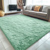 Picture of OLANLY 5x8 Machine Washable Large Area Rugs for Living Room, Bedroom, Soft Fluffy Shaggy Bedside Rug, Indoor Floor Carpet for Kids Girls and Boys, Dorms, Nursery, Home Decor Aesthetic, Mint Green