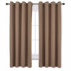 Picture of NICETOWN Bedroom Blackout Curtains and Drapes - Window Treatment Thermal Insulated Solid Grommet Blackout Draperies for Bedroom (Set of 2 Panels, 52 by 63 Inch, Cappuccino)