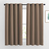 Picture of NICETOWN Bedroom Blackout Curtains and Drapes - Window Treatment Thermal Insulated Solid Grommet Blackout Draperies for Bedroom (Set of 2 Panels, 52 by 63 Inch, Cappuccino)