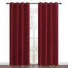 Picture of NICETOWN Christmas Burgundy Blackout Curtains Grommet - Home Decorations Thermal Insulated Solid Grommet Top Blackout Living Room Panels/Drapes for Gift (1 Pair, 55 x 86 inches, Red)