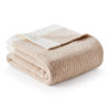 Picture of Snuggle Sac Heather Beige Throw Blanket for Couch, Ultra Soft Warm Blankets Cozy Knit Fuzzy Plush Lightweight Throw XL Size for Sofa, Bed, Heather Beige, 50x70 inches