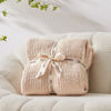 Picture of Snuggle Sac Heather Beige Throw Blanket for Couch, Ultra Soft Warm Blankets Cozy Knit Fuzzy Plush Lightweight Throw XL Size for Sofa, Bed, Heather Beige, 50x70 inches