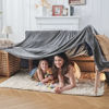 Picture of NEWCOSPLAY Super Soft King Blanket Grey Premium Silky Flannel Fleece Leaves Pattern Lightweight Bed Blanket All Season Use (Grey, King(90"x110"))