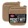 Picture of Ritz Terry Pocket Mitt & Hot Pad: Unparalleled Heat Resistant, Durable 100% Cotton - Ergonomically Designed for Optimal Grip - Easy-Care Machine Washable, Perfect for Your Kitchen - Mocha Brown, 2-Pk