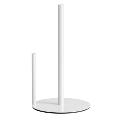 Picture of Paper Towel Holder White Kitchen Roll Holder, Paper Towel Holder for Kitchen Roll Organize, Countertop Roll Dispenser with Weighted Base