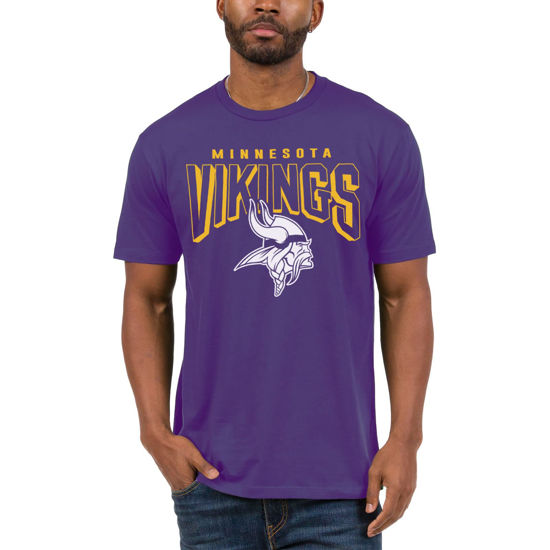 Picture of Junk Food Clothing x NFL - Minnesota Vikings - Bold Logo - Unisex Adult Short Sleeve Fan T-Shirt for Men and Women - Size Large