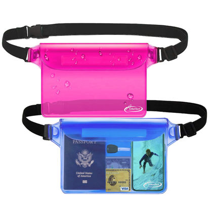 Picture of AiRunTech Waterproof Pouch with Waist Strap (2 Pack) | Beach Accessories Best Way to Keep Your Phone and Valuables Safe and Dry | Perfect for Boating Swimming Snorkeling Kayaking Beach Pool Water Park