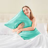 Picture of BEDELITE Satin Pillowcase for Hair and Skin, Super Soft and Cooling Similar to Silk Pillow Cases 2 Pack with Envelope Closure, Gift for Women Men(20"x36" King Size, Turquoise)