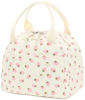 Picture of Bluboon Lunch Bag for Women Men Cute Corduroy Lunch Tote Bags Reusable Insulated Lunch Box Large Capacity Reusable Insulated Cooler for Work Picnic or Travel (Beige strawberry)