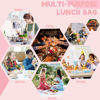 Picture of Bluboon Lunch Bag for Women Men Cute Corduroy Lunch Tote Bags Reusable Insulated Lunch Box Large Capacity Reusable Insulated Cooler for Work Picnic or Travel (Beige strawberry)
