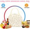 Picture of Bluboon Lunch Bag for Women Men Cute Corduroy Lunch Tote Bags Reusable Insulated Lunch Box Large Capacity Reusable Insulated Cooler for Work Picnic or Travel (Beige strawberry)