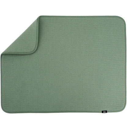 Picture of S&T INC. Dish Drying Mat XL, Highly Absorbent Microfiber Kitchen Counter Mat, Dish Drying Pad for Dishes, Utensils, Pots and Pans, Extra Large 18" x 24", Green