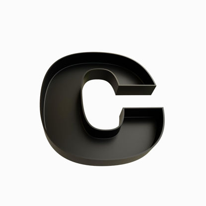 Picture of Hard Plastic Reusable Fillable Letters Numbers Charcuterie Serving Trays for Party Decoration (Black, C)