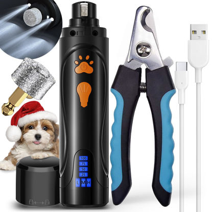 Picture of YABIFE Dog Nail Grinder, Dog Nail Trimmers and Clippers Kit, Super Quiet, Rechargeable, for Small Large Dogs & Cats Toenail & Claw Grooming,3 Speeds, 1 Extra Grinding Wheel
