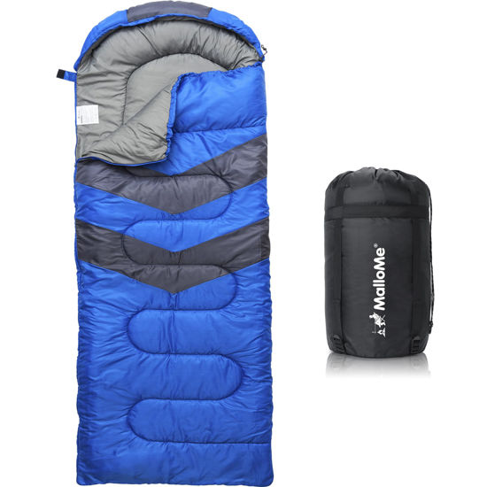 Picture of MalloMe Sleeping Bags for Adults Cold Weather & Warm - Backpacking Camping Sleeping Bag for Kids 10-12, Girls, Boys - Lightweight Compact Camping Essentials Gear Accessories Hiking Sleep Must Haves