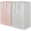 Picture of Lifewit 2 Pack Laundry Hamper Large Collapsible Laundry Basket, Freestanding Waterproof Cloth Hamper with Easy Carry Handles in Laundry Room Bedroom Bathroom Dorm for Adult, Gray&Pink, 2 x 80L