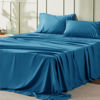 Picture of Bedsure King Size Sheets - Soft Sheets for King Size Bed, 4 Pieces Hotel Luxury Teal Blue Sheets King, Easy Care Polyester Microfiber Cooling Bed Sheet Set