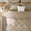 Picture of CozyLux Queen Comforter Set with Sheets 7 Pieces Bed in a Bag Taupe All Season Bedding Sets with Comforter, Pillow Shams, Flat Sheet, Fitted Sheet and Pillowcases