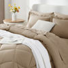 Picture of CozyLux Queen Comforter Set with Sheets 7 Pieces Bed in a Bag Taupe All Season Bedding Sets with Comforter, Pillow Shams, Flat Sheet, Fitted Sheet and Pillowcases
