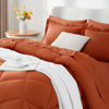 Picture of CozyLux King Comforter Set with Sheets 7 Pieces Bed in a Bag Burnt Orange All Season Bedding Sets with Comforter, Pillow Shams, Flat Sheet, Fitted Sheet and Pillowcases
