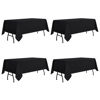 Picture of sancua 4 Pack Black Tablecloth 60 x 84 Inch, Rectangle Table Cloth for 4ft Table - Stain and Wrinkle Resistant Washable Polyester Table Cover for Dining Wedding Banquet Party Buffet Restaurant
