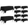 Picture of sancua 10 Pack Black Tablecloth 60 x 84 Inch, Rectangle Table Cloth for 4ft Table - Stain and Wrinkle Resistant Washable Polyester Table Cover for Dining Wedding Banquet Party Buffet Restaurant